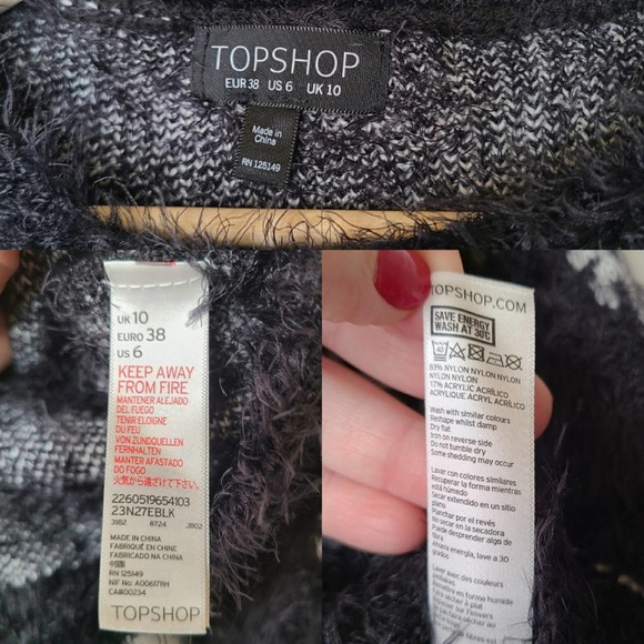 TOPSHOP Snowflake Textured Fuzzy Eyelash Sweater - Picture 4 of 6